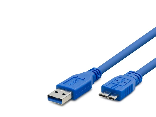 Usb 3.0 To Micro-B 3.0 Kablosu 30 Cm - Mavi HDX7518 ürün görseli 1