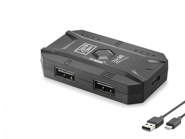 M1 Pro Mobil Oyun Klavye Mouse Dönüştürücü Adaptör Bluetooth 5.0 Type-C Siyah ürün görseli 1
