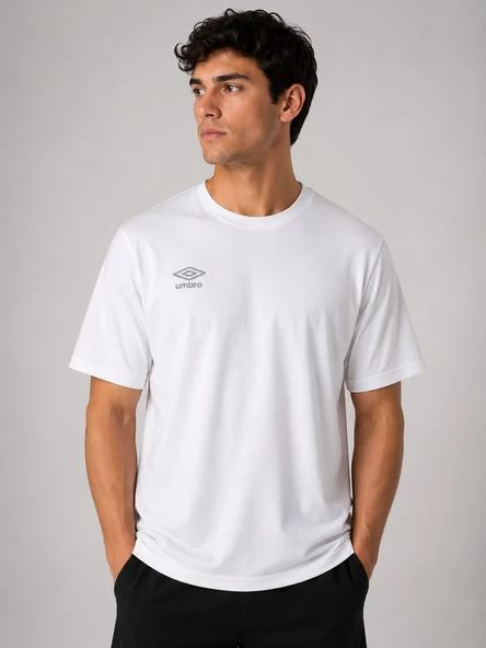 UMBRO Season Erkek Beyaz Pamuklu Spor Tişört NF0150 ürün görseli 1