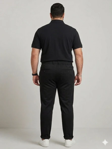 Erkek Siyah Keten Pantolon - Resim 3