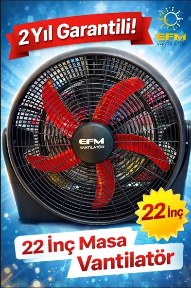 56 Cm 22 Inç 5 Pervaneli Vantilatör 55 W Duvar Ve Zemin Montaj Masa Üstü ürün görseli 1
