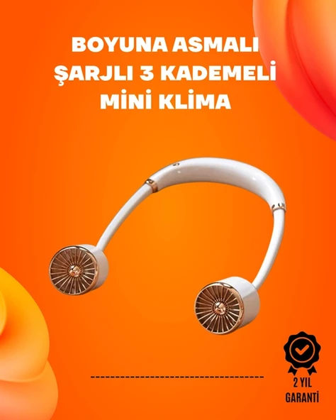 Nevamel® Katlanabilir Asılabilir Fan | USB Şarjlı 3 Vitesli Sessiz Mini Fan ürün görseli 1