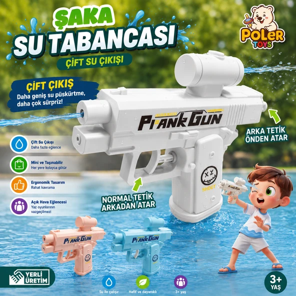 Çift Su Çıkışlı Şaka Su Tabancası Eğlenceyi İkiye Katlayan Mini Su Püskürtme Oyuncağı ürün görseli 1