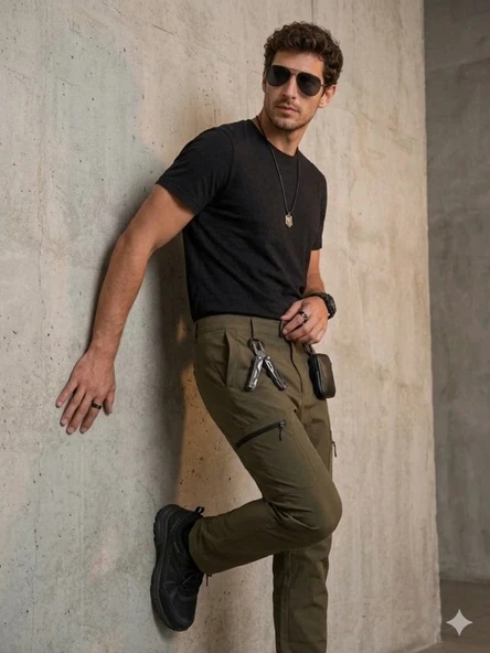 Erkek Haki Outdoor Pantolon ürün görseli 1