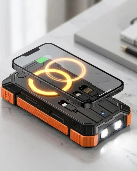 Nevamel® 20000 mAh Powerbank Güneş Enerjili Kablosuz Şarj Hızlı Şarj Taşınabilir Batarya (Kopya) ürün görseli 1