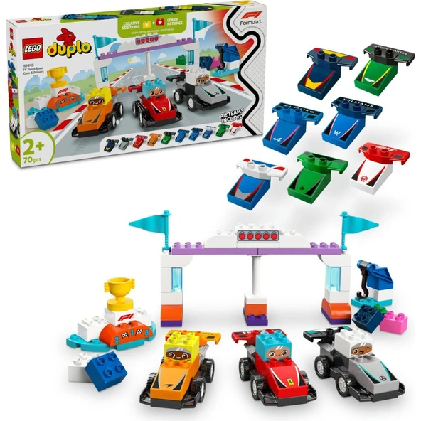 LRGO 10445 DUPLO® Kasabası F1® Takımı Yarış Arabaları ve Sürücüler ürün görseli 1