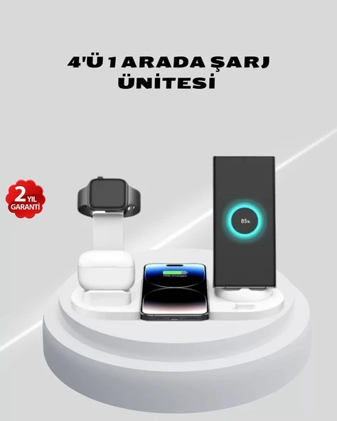 Nevamel® Kablosuz Şarj İstasyonu 4’ü 1 Arada iPhone Watch ve AirPods Uyumlu ürün görseli 1
