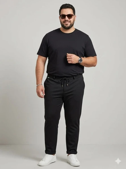Erkek Siyah Keten Pantolon ürün görseli 1