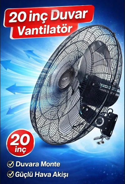20 ınch duvar vantilatörü ürün görseli 1