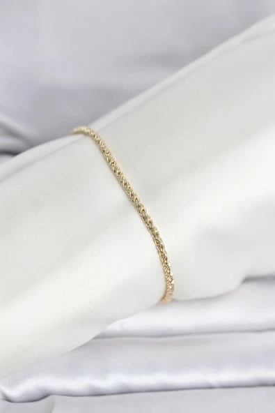 Nevamel® CM 14K Gold Renk Burgulu Zincir Model Kadın Bileklik 5886 ürün görseli 1