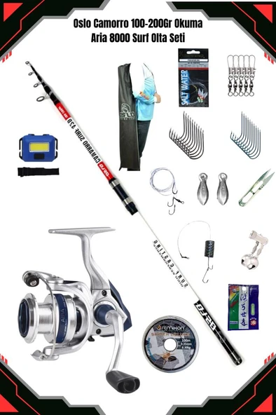Oslo Camarro 420cm 100-200gr Okuma Aria 8000 Surf Casting Olta Seti ürün görseli 1