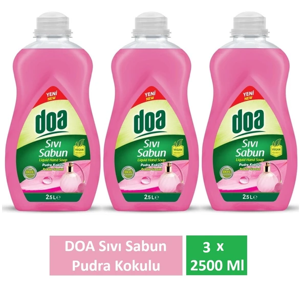 Doa Sıvı Sabun Pudra Kokulu 2.5 Lt x 3 Adet ürün görseli 1
