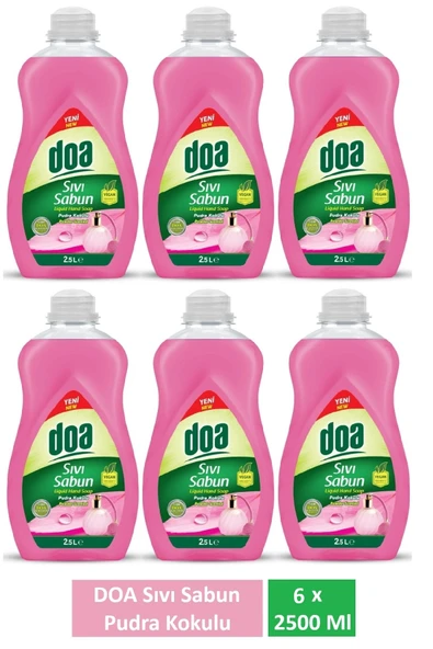 Doa Sıvı Sabun Pudra Kokulu 2.5 Lt x 6 Adet ürün görseli 1