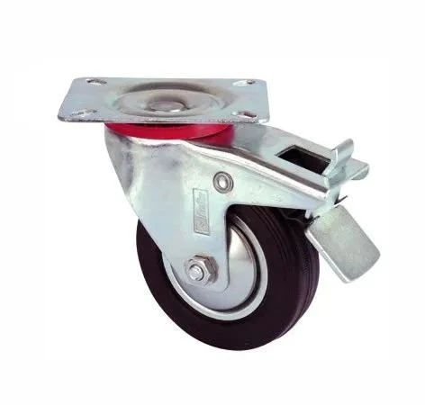 Servis Tekeri - Tablalı Frenli Siyah Döner - Çap 80 Mm ürün görseli 1