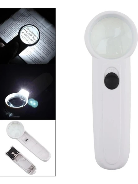 15x Çok Fonksiyonlu 2 Led Işıklı Taşınabilir El Büyüteç ürün görseli 1