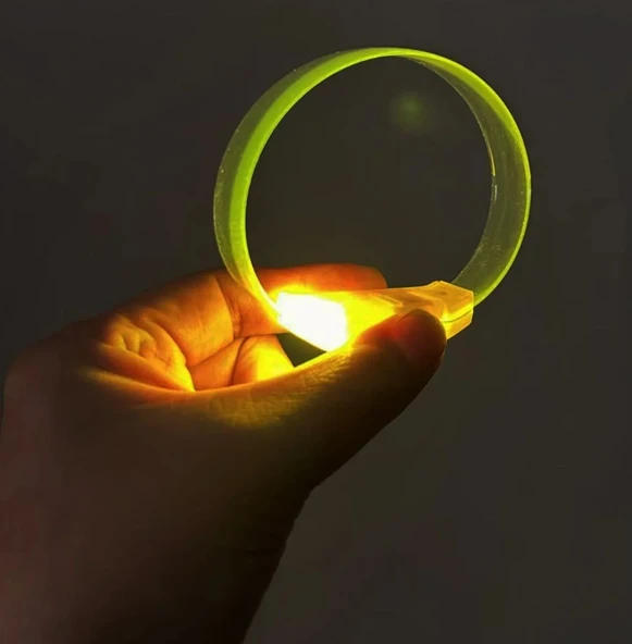 3 Modlu Pilli Led Işıklı Esnek Parti Bilekliği Sarı ürün görseli 1