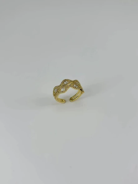 14 K Gold Kaplama Zirkon Taşlı Yüzük ürün görseli 1