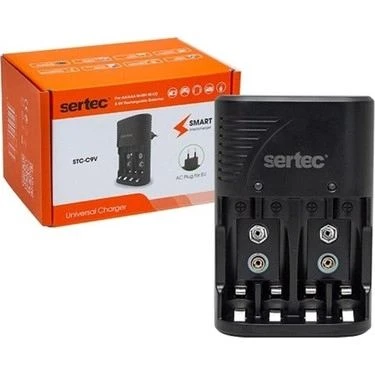 Sertec Stc-c802 Aa-aaa-9v Uyumlu 4lü Pil Şarj Aleti ürün görseli 1