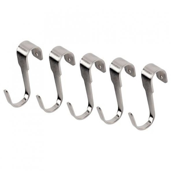 5 Li Kanca Metal Renk IKEA 7 Cm Çelik Kanca 5 Li Mutfak Raf Kancası-Dekorasyonu ürün görseli 1
