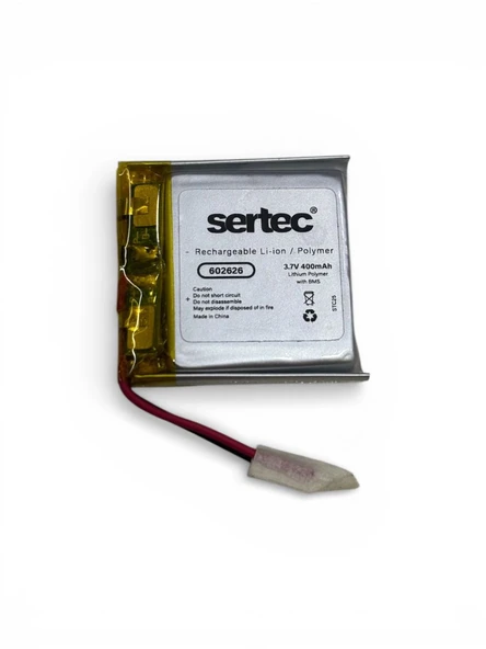 Sertec 602626 3.7v 400mah Li-polymer Pil (devreli/1.5a) ürün görseli 1