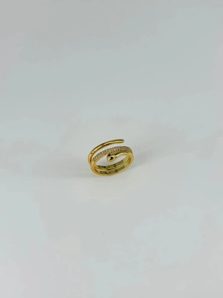 14 K Gold Kaplama Zirkon Taşlı Yüzük ürün görseli 1