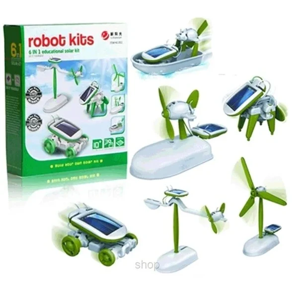 Güneş Enerjili Robot Oluşturma Seti (6 İn 1) ürün görseli 1