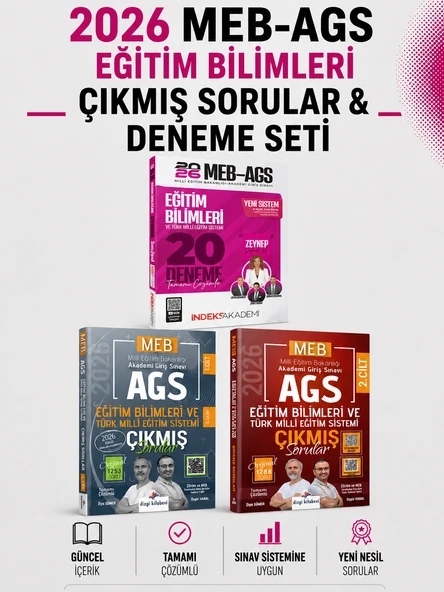Dizgi Kitap 2026 MEB AGS Eğitim Bilimleri Çıkmış Sorular & Eğitim Bilimleri 20 Deneme İndeks Seti ürün görseli 1