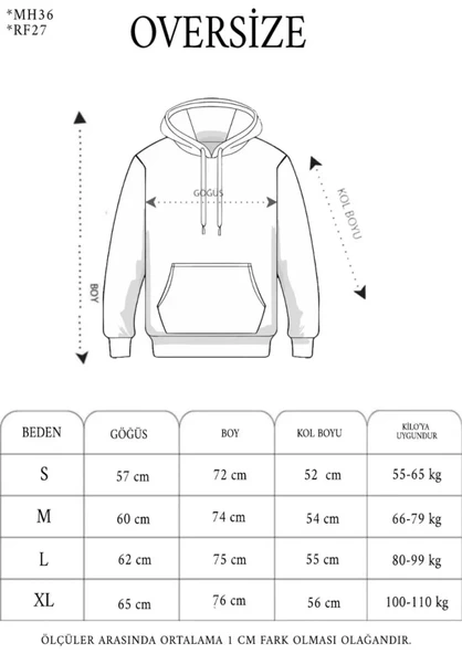 Double Oversize Kapşonlu Nakışlı SweatShirt - Siyah - Resim 2