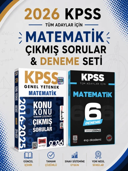 Yargı 2026 KPSS Matematik Çıkmış Sorular & KPSS Matematik 6 Deneme EVP Akademi ürün görseli 1
