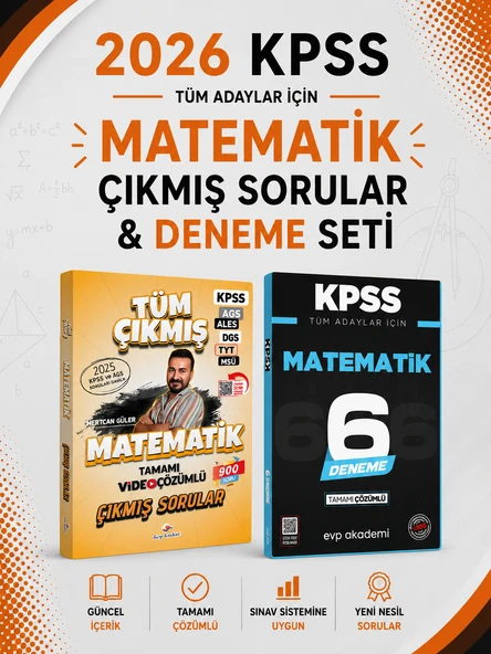 Dizgi Kitap 2026 KPSS Matematik Çıkmış Sorular & KPSS Matematik 6 Deneme EVP Akademi ürün görseli 1