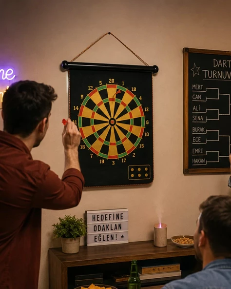 Nevamel® Manyetik Dart Oyunu Katlanabilir Güvenli Dart Seti 6 Ok Hediyeli ürün görseli 1