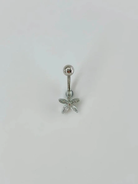 Çiçek Detaylı Göbek Piercing ürün görseli 1