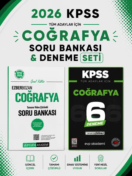 Pegem 2026 KPSS Ezberbozan Coğrafya Soru Dünyası & KPSS Coğrafya 6 Deneme EVP Akademi ürün görseli 1