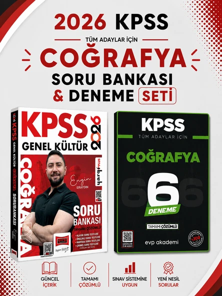 Yargı 2026 KPSS Coğrafya Soru Bankası & KPSS Coğrafya 6 Deneme EVP Akademi ürün görseli 1
