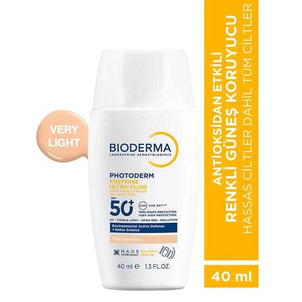 Bioderma Photoderm XDefense Spf50+ Tüm Cilt Tipleri İçin Renkli Güneş Kremi 40 ml - Very Light ürün görseli 1