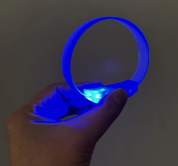 3 Modlu Pilli LED Işıklı Esnek Parti Bilekliği Mavi ürün görseli 1