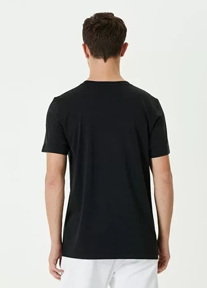 Unisex Basic Bisiklet Yaka Regular T-Shirt - Siyah - Resim 2