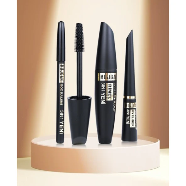 3'ü 1 Arada Göz Makyajı Seti - Eyeliner, Maskara, Kalem ürün görseli 1