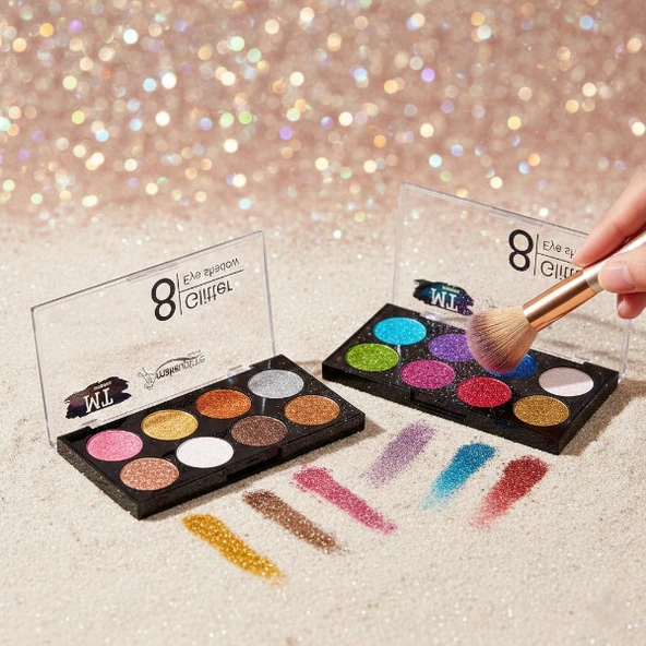 8 Renk Glitter Far Paleti - 2'li Set ürün görseli 1