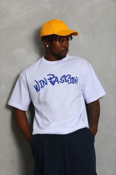 Erkek Baskılı T-Shirt Kısa Kol Bisiklet Yaka Regular Fit Rahat Kalıp Günlük Tişört - Beyaz ürün görseli 1