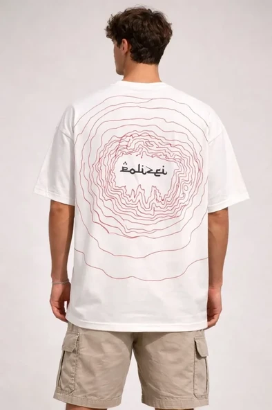 Erkek Bisiklet Yaka Baskılı Kısa Kollu Tişört Streetwear Günlük Basic Pamuklu T-shirt - Beyaz ürün görseli 1