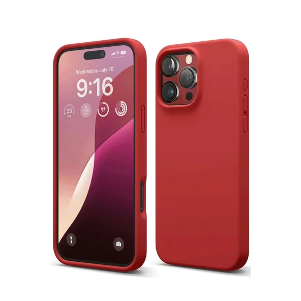 Apple İphone 16 Pro Max Kılıf First Silikon - Kırmızı - Resim 9