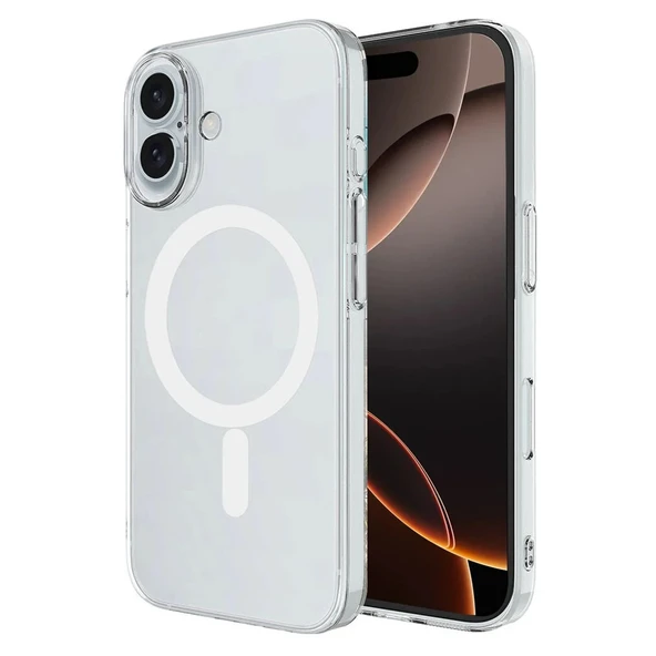 Apple İphone 16 Plus Kılıf Magneticsafe Şeffaf Silikon - Şeffaf - Resim 5
