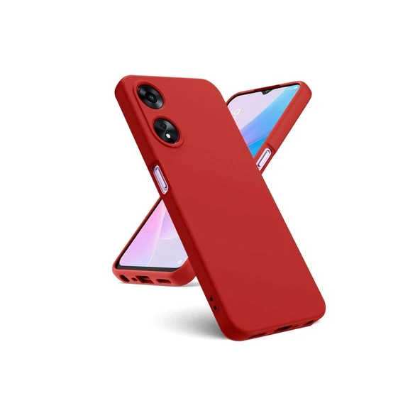 Oppo A38 Kılıf First Silikon - Kırmızı - Resim 2