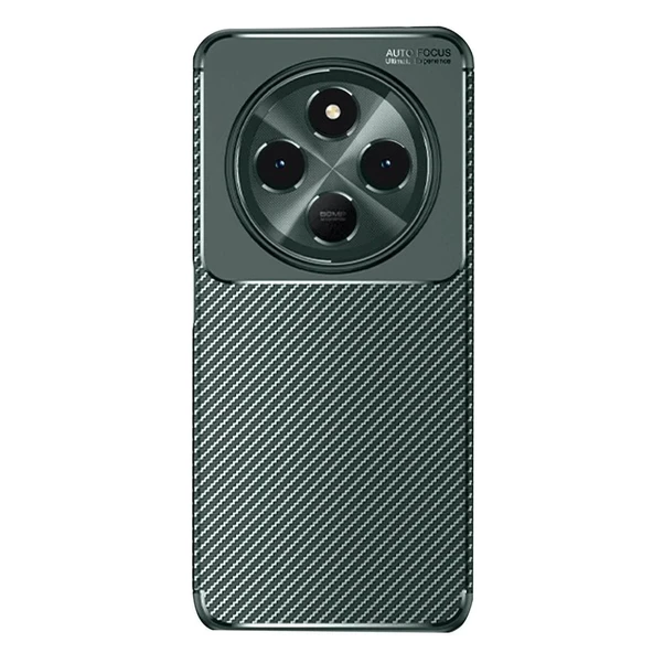 Xiaomi Redmi 14c Kılıf Auto Focus Karbon Kapak - Koyu Yeşil ürün görseli 1