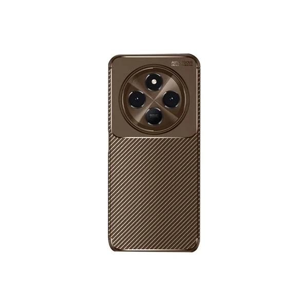 Xiaomi Redmi 14c Kılıf Auto Focus Karbon Kapak - Kahverengi ürün görseli 1