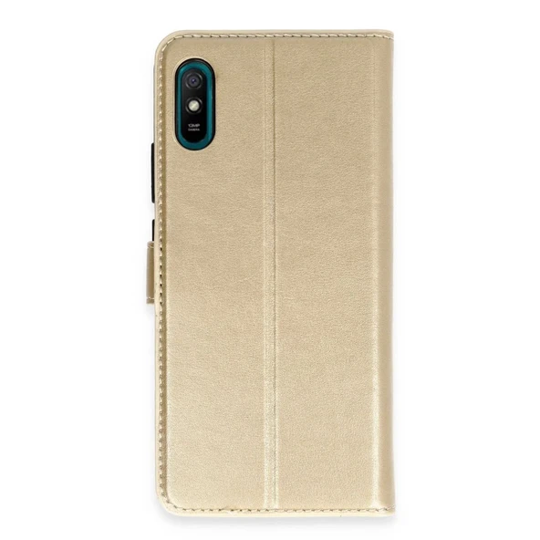 Xiaomi Redmi 9a Kılıf Trend S Plus Kapaklı Kılıf - Gold ürün görseli 1
