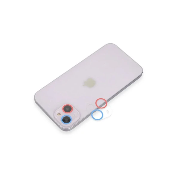 Apple İphone 13 Mini Renkli Kamera Lens Koruma Cam - Pembe-mavi ürün görseli 1