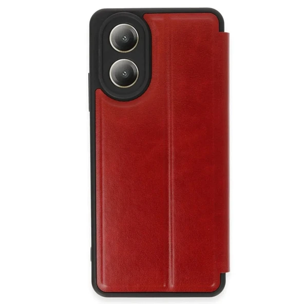 Oppo A38 Kılıf Flip Cover - Kırmızı ürün görseli 1