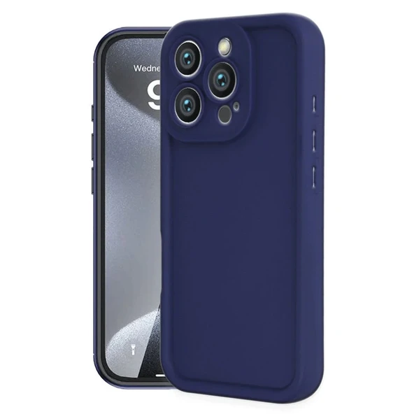 Apple İphone 16 Pro Kılıf Viera Silikon - Lacivert - Resim 5